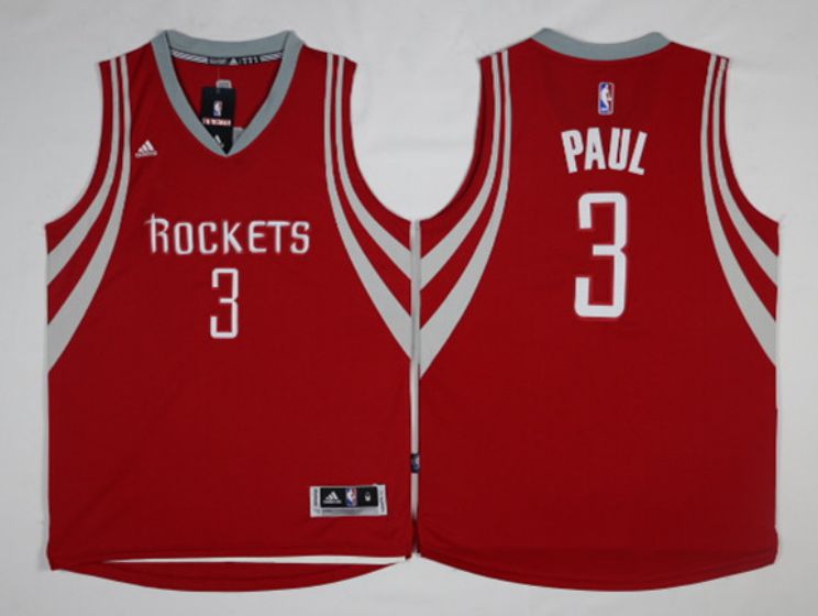 Men Houston Rockets 3 Paul Red NBA Jerseys
